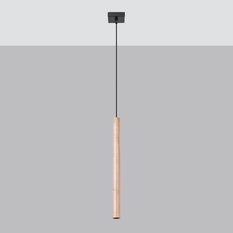 Lampa wisząca PASTELO 1 drewno 120x3.5x3.5cm nowoczesna lampa G9 do salonu - Miniaturka zdjęcia nr 2