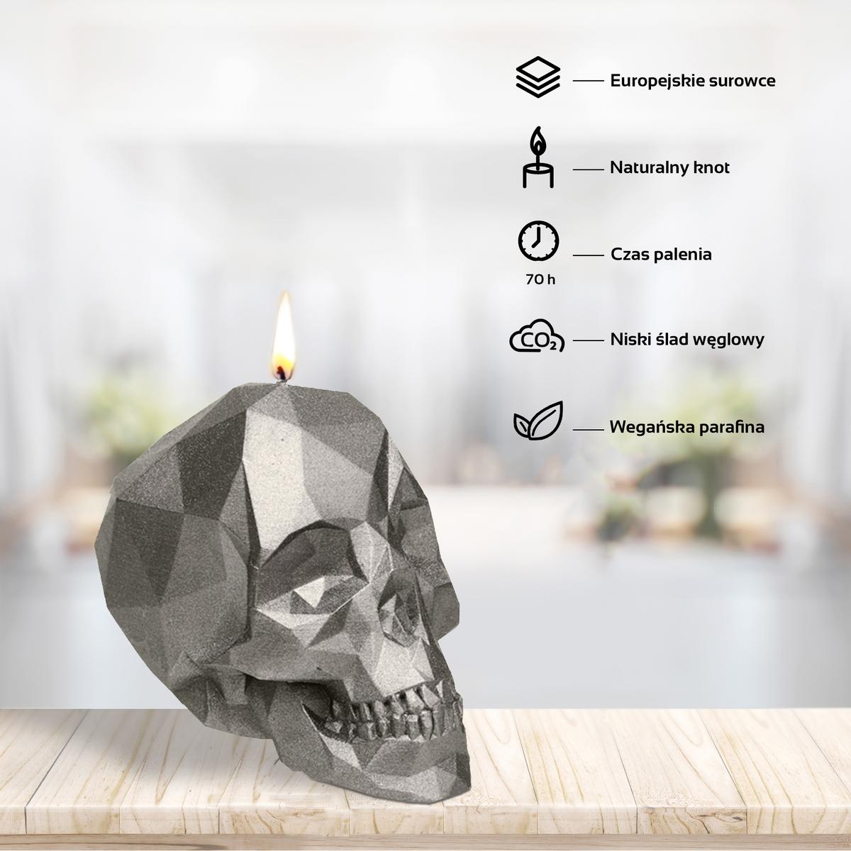 Świeca Skull Low-Poly Brass Big nr. 5