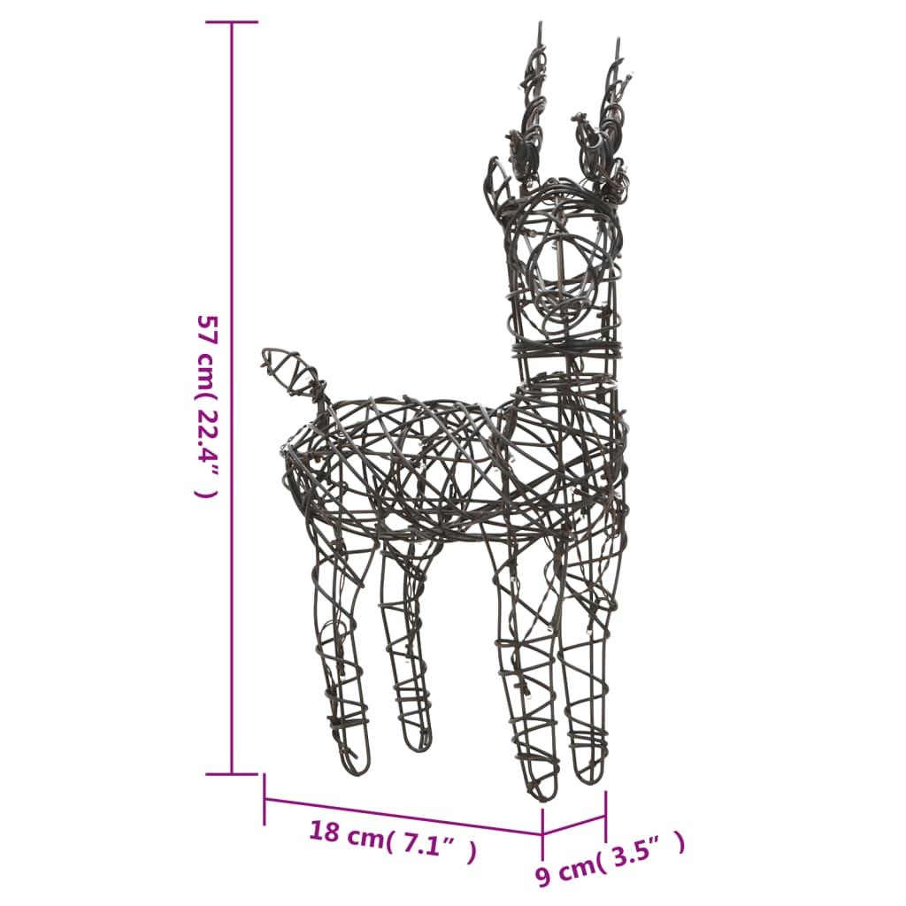Świąteczne renifery z saniami 160 LED ciepłe białe rattan na święta do ogrodu nr. 9