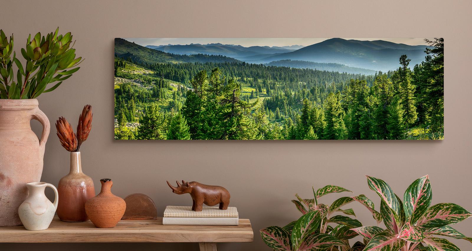 Obraz Panoramiczny Do Salonu LAS Góry Krajobraz Efekt 3D Natura 145x45cm nr. 6