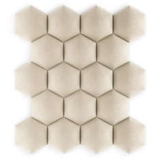 Panele tapicerowane 35x40 cm hexagon magic velvet kremowy - Miniaturka zdjęcia nr 7