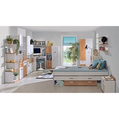 Szafka wisząca 96,2x22x40 cm Lorento biały brylantowy dąb nash do pokoju - Miniaturka zdjęcia nr 7