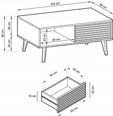 Ława L104 system WILLOW Dąb artisan / czarny - Miniaturka zdjęcia nr 4