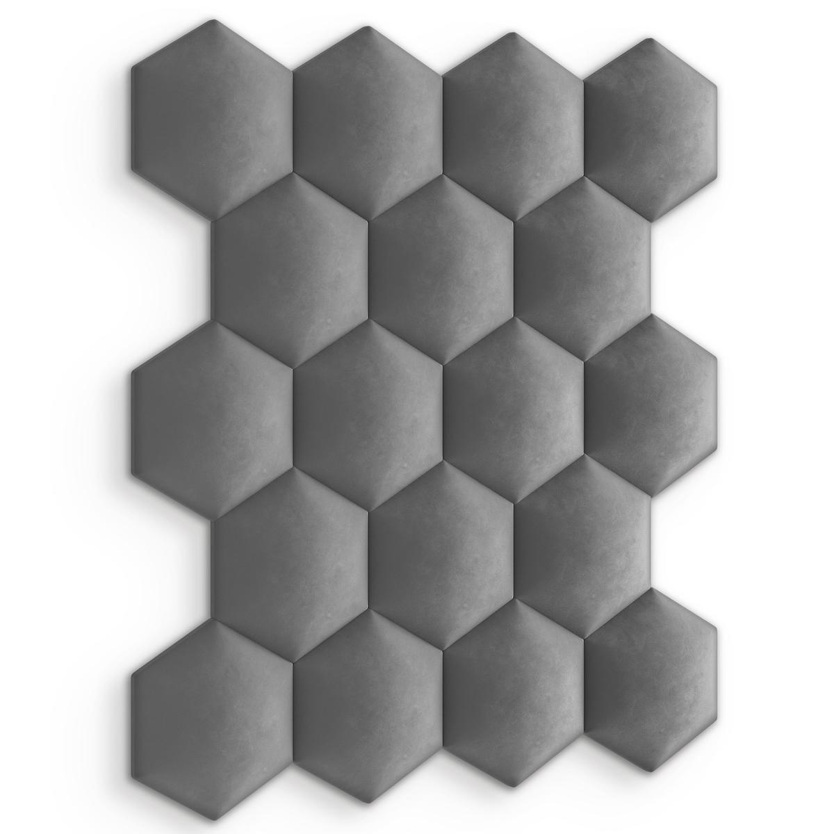 Panele tapicerowane 26x30 na ścianę hexagon szary nr. 5