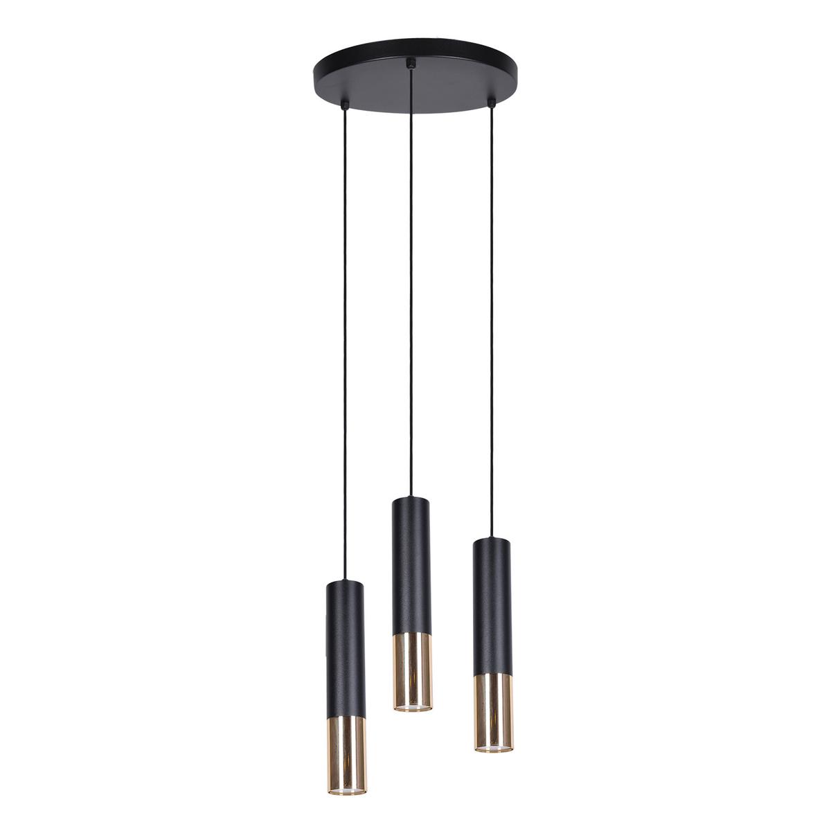 Lampa wisząca K-4872 ASTINA 30x100x100 cm do salonu lub pokoju czarny/mosiądz