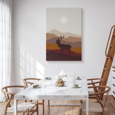 Obraz Do Salonu Jeleń Rykowisko Góry Krajobraz Styl Boho Natura 80x120cm - Miniaturka zdjęcia nr 4