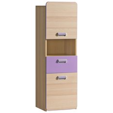 Szafka 45x40x144 cm Lorento z dwoma drzwiczkami szufladą i półką jesion coimbra fiolet  do pokoju lub salonu czy sypialni - Miniaturka zdjęcia nr 1