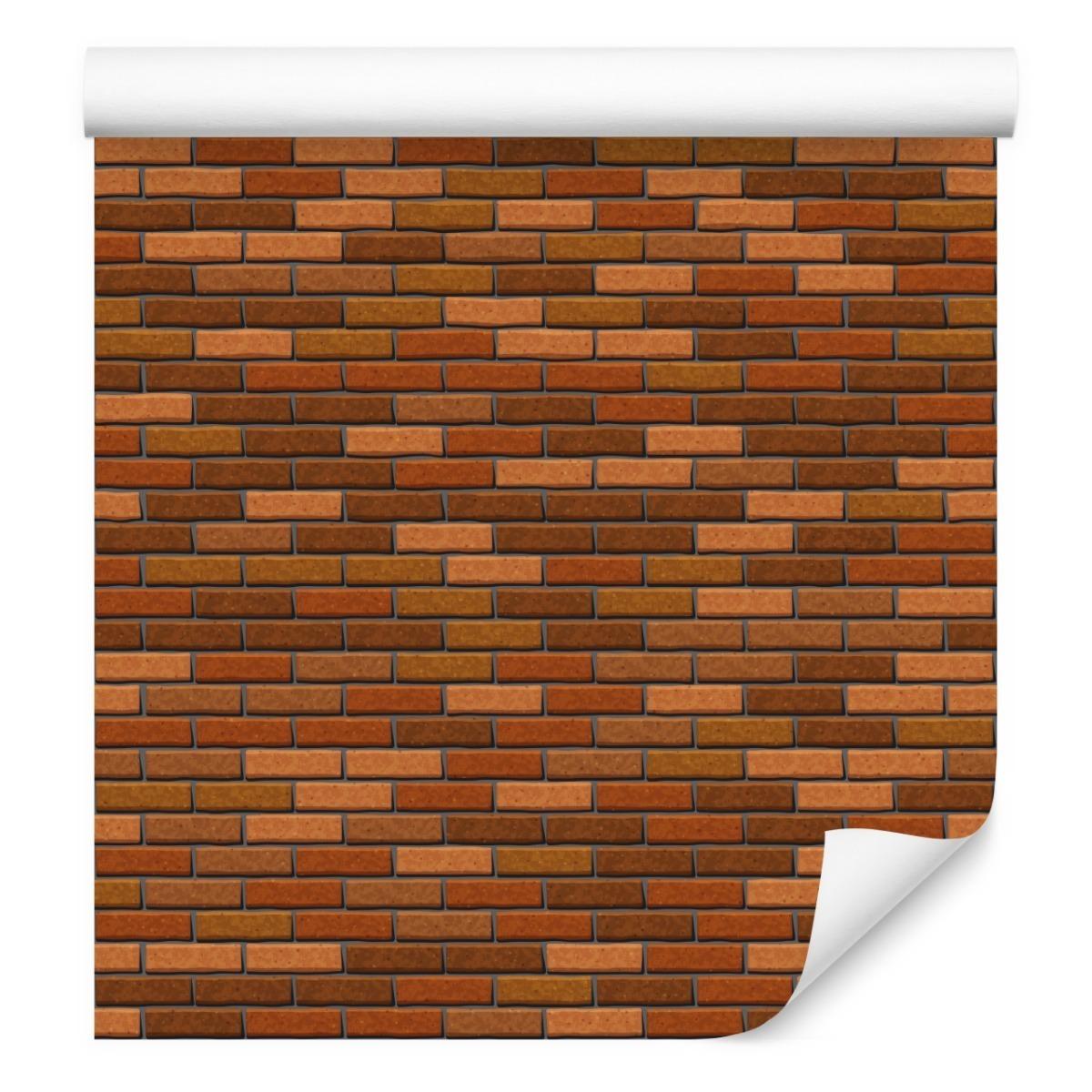 Tapeta Do Salonu Brązowe Postarzane CEGŁY Mur 3D  nr. 6