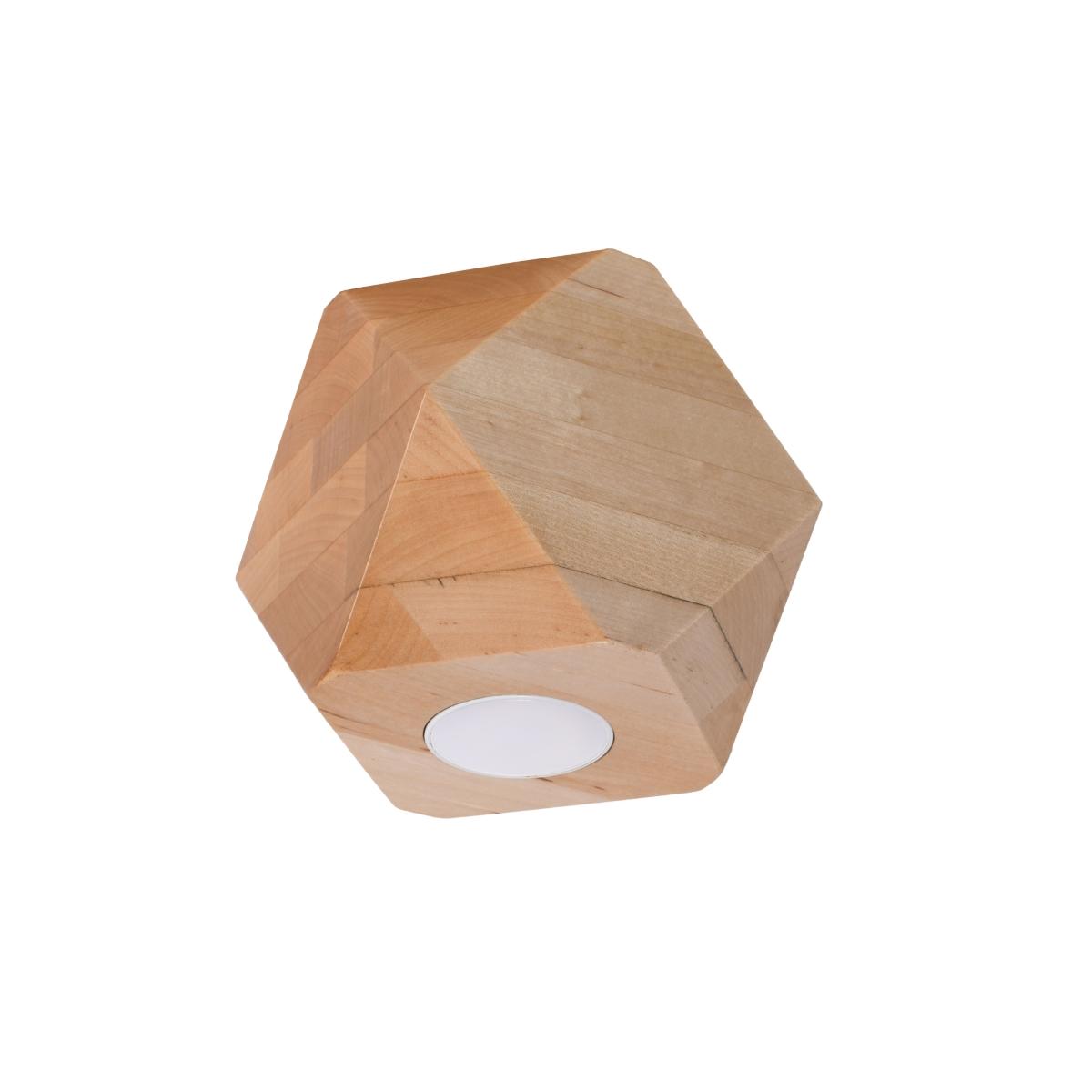 Plafon WOODY 1 naturalne drewno 12x12x12cm nowoczesna lampa GU10 do salonu nr. 1