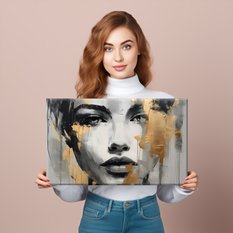 Obraz Do Sypialni Złoty PORTRET Kobiety Styl Glamour Abstrakcja 120x80cm - Miniaturka zdjęcia nr 12