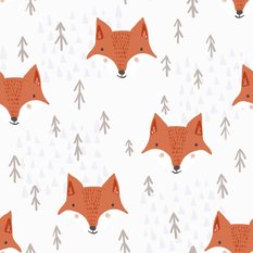 Tapeta Do Pokoju Dziecięcego LISY Drzewa Góry Las  - Miniaturka zdjęcia nr 3