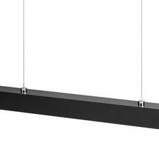 Lampa wisząca 116x6x150 cm LED z metalu wymienny LED czarna 4000K do salonu - Miniaturka zdjęcia nr 3