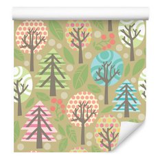 Tapeta, kolorowy las do pokoju dziecka - Miniaturka zdjęcia nr 3