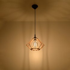 Lampa wisząca POMPELMO naturalne drewno 90x27.5x27.5cm nowoczesna E27 do salonu - Miniaturka zdjęcia nr 3