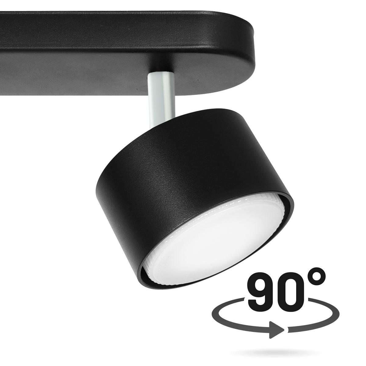 Lampa sufitowa punktowa LED Heckermann 8795314A Czarna 2x głowica + 2x Żarówka LED GX53 7W Neutral nr. 4