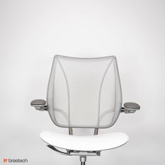 Fotel biurowy Humanscale Liberty – ergonomiczny, siatkowe oparcie, skórzane siedzisko Ticino, mechanizm automatyczny szary - Miniaturka zdjęcia nr 8