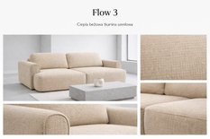 Kanapa z funkcją spania ITALY 250x100x82 cm trzyosobowa sofa rozkładana tkanina FLOW 03 beżowa - Miniaturka zdjęcia nr 4