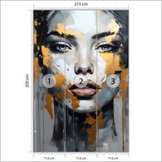 Fototapeta Do Salonu KOBIECY Portret Styl Glamour Abstrakcja Dekoracja 3D - Miniaturka zdjęcia nr 2
