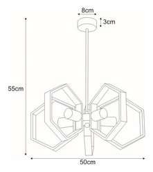 Lampa wisząca K-4724 HONEY 50x55x50 cm do salonu lub pokoju czarny/złoty - Miniaturka zdjęcia nr 3