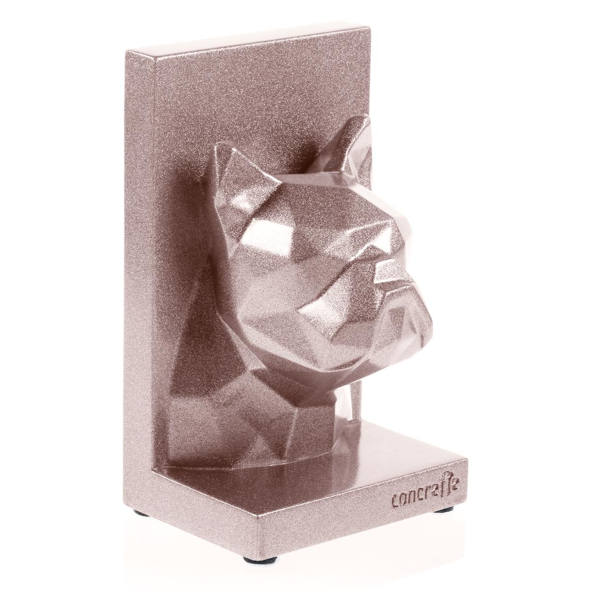 Podpórka do książek Bulldog Low-Poly Rose Gold Poli