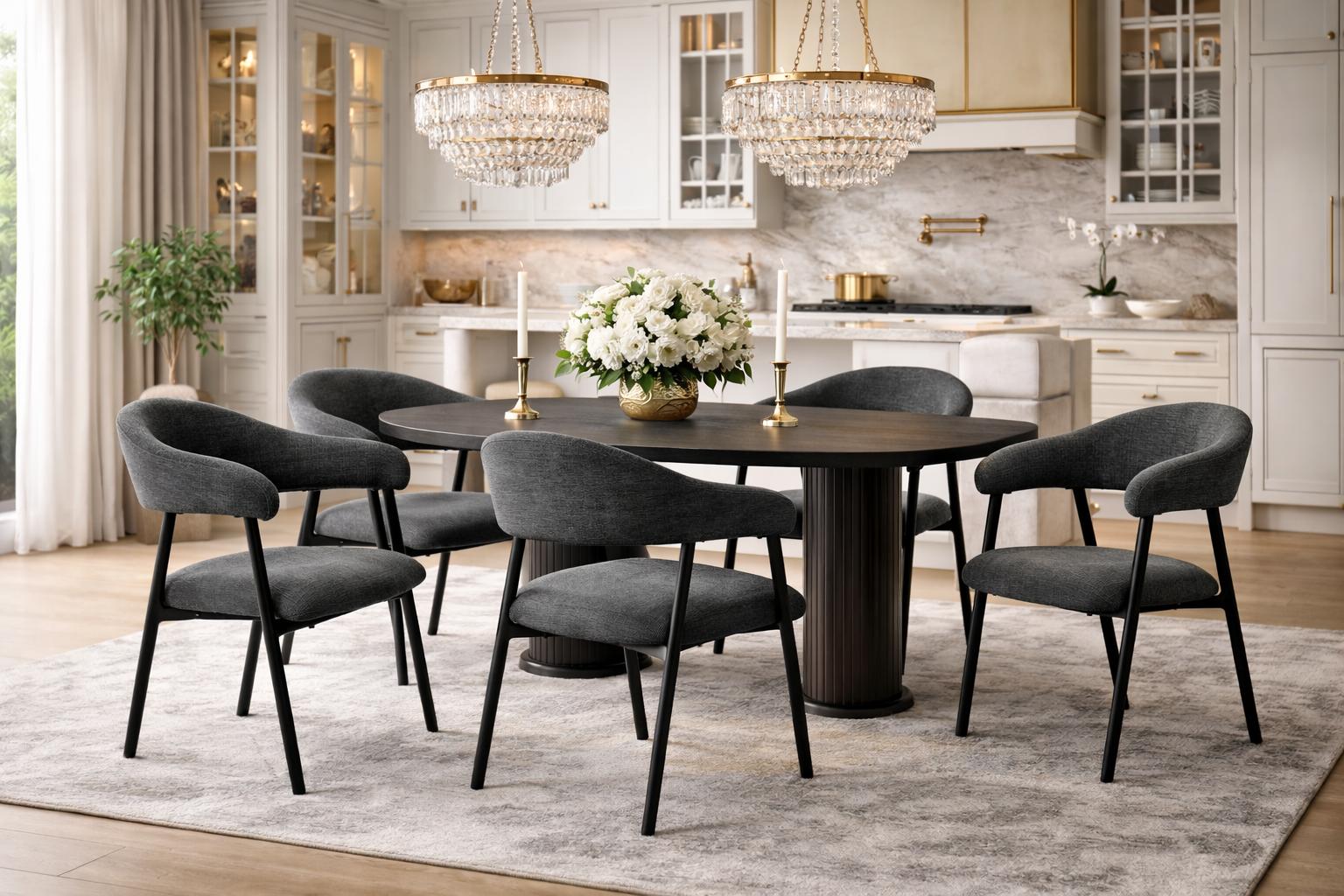 2x krzesło tapicerowane do jadalni VANO stelaż czarny, tkanina Aragon grafit cena za jedną sztukę 221,20 zł nr. 3