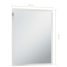 Lustro 50x60 cm do sypialni łazienki z LED aluminium szklane srebrny - Miniaturka zdjęcia nr 7