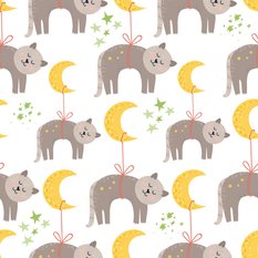 Tapeta Do Pokoju Dziecka KOTKI Księżyce Gwiazdki 53x1000  - Miniaturka zdjęcia nr 8