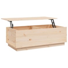 Stolik kawowy 100x50x35 cm z ukrytą przegrodą pod blatem lite drewno sosnowe do salonu - Miniaturka zdjęcia nr 8