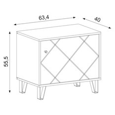 Szafka Bilbao 63 cm do salonu dąb artisan biały mat - Miniaturka zdjęcia nr 4