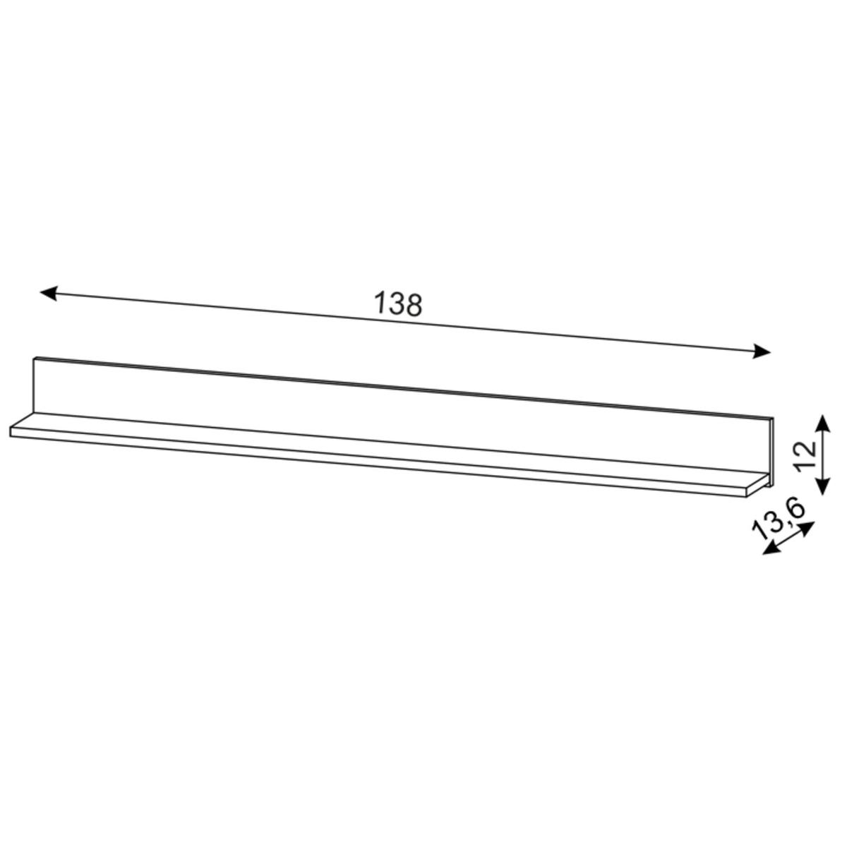 Półka wisząca Flinn 138 cm do sypialni salonu biała nr. 5