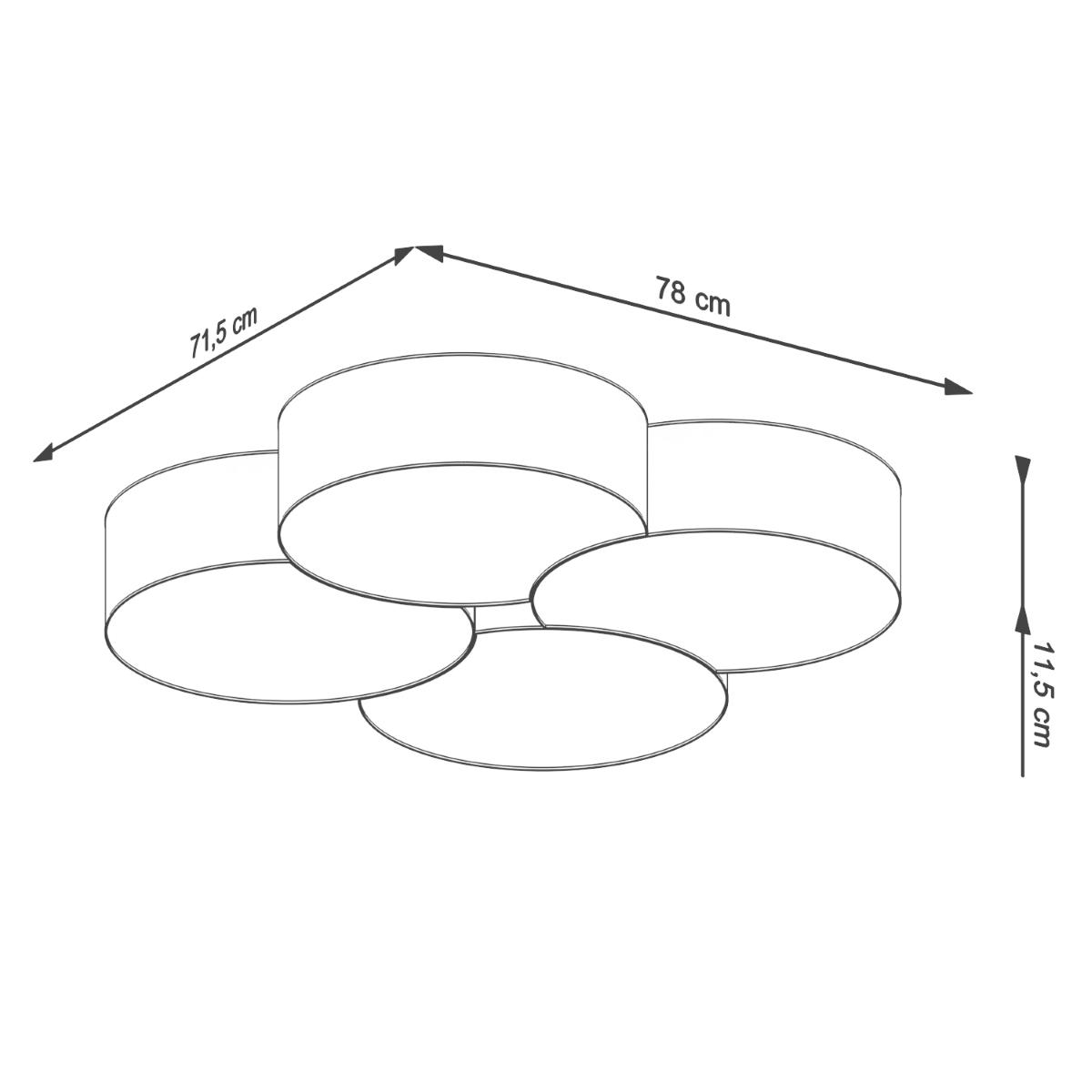 Plafon CIRCLE 4 biały 11.5x71.5x78cm E27 nowoczesna lampa do salonu nr. 4