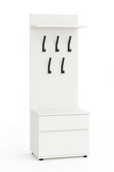 Garderoba do przedpokoju DUO 1 180x45x35 cm z wieszakami szafka na buty biała - Miniaturka zdjęcia nr 1