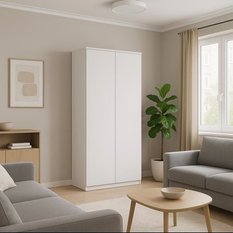 Szafa garderoba MARTUSIA 90x180x50 cm drzwi półki do przedpokoju lub pokoju biała bestseller - Miniaturka zdjęcia nr 3