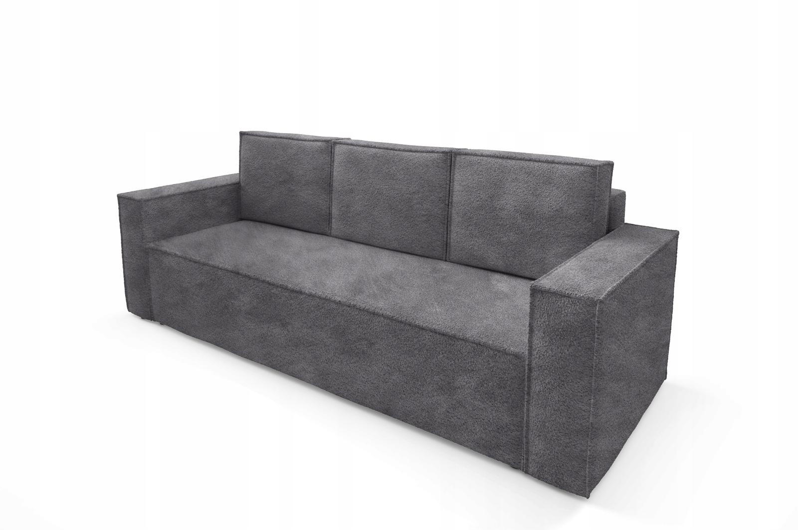 Kanapa CORDA 248x96x93 cm sofa z funkcją spania automat i pojemnik BOUCLE szara do salonu nr. 5