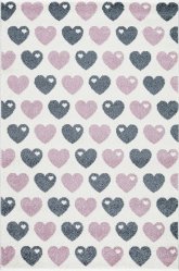 Dywan dziecięcy Pink Hearts 120x180 cm do pokoju dziecięcego biały różowe serca