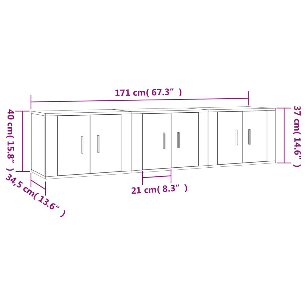 Zestaw szafek RTV 57x34,5x40 cm wiszące z drzwiczkami brązowy dąb do salonu nr. 8