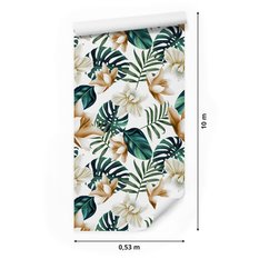 Tapeta kwiaty w stylu retro, monstera - Miniaturka zdjęcia nr 2