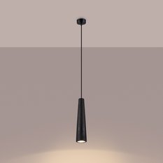 Lampa wisząca ELECTRA czarna beton 125x8x8cm nowoczesna G10 do salonu - Miniaturka zdjęcia nr 3