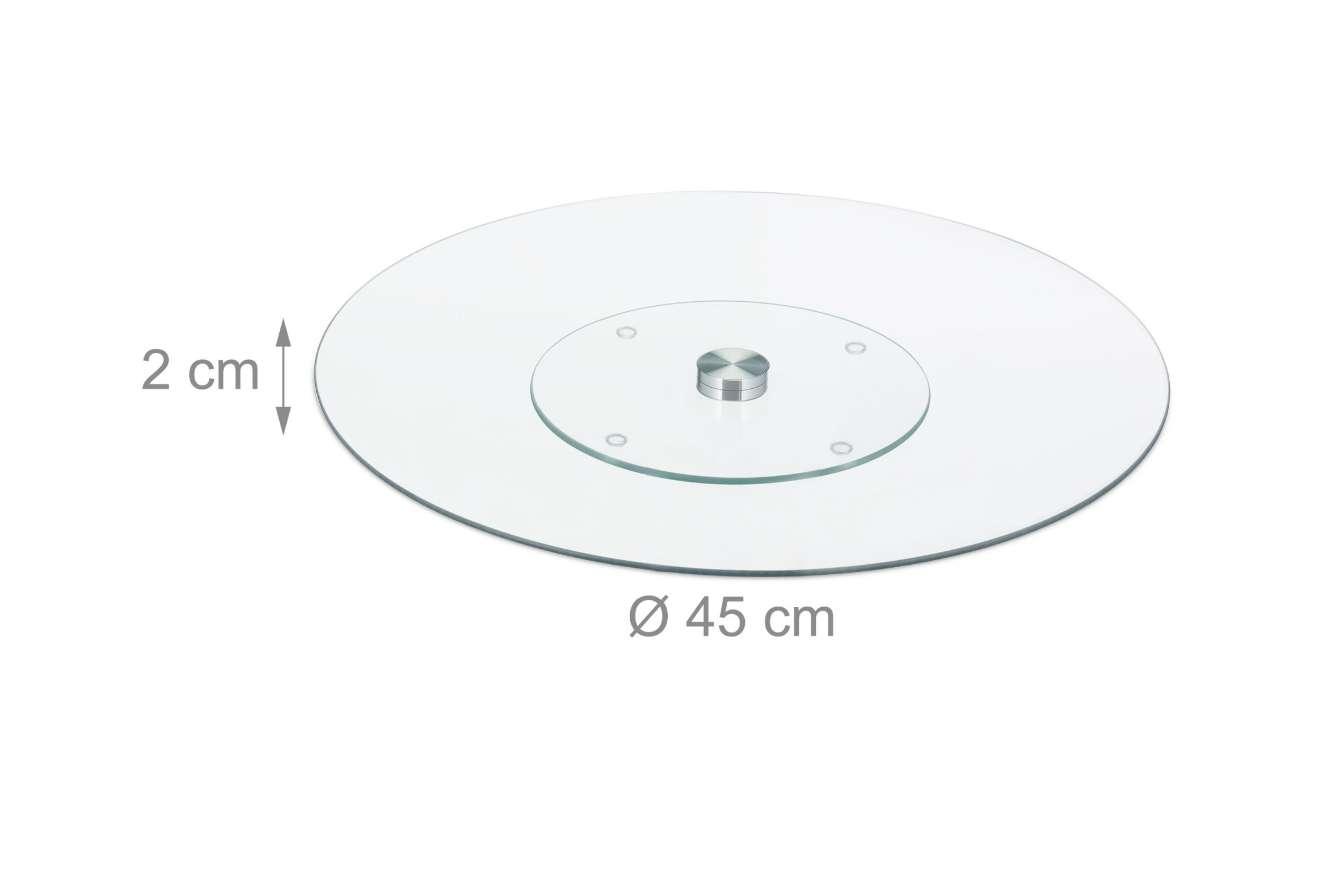 Patera Obrotowy szklany talerz do serwowania Relaxdays 45 cm nr. 3