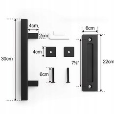 Klamka 35x8x5 cm do drzwi przesuwanych czarny matowy  - Miniaturka zdjęcia nr 2