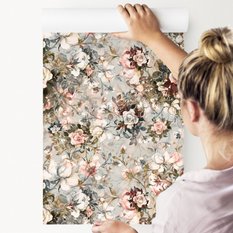 Tapeta róże kwiaty liście zieleń natura sypialnia  - Miniaturka zdjęcia nr 5