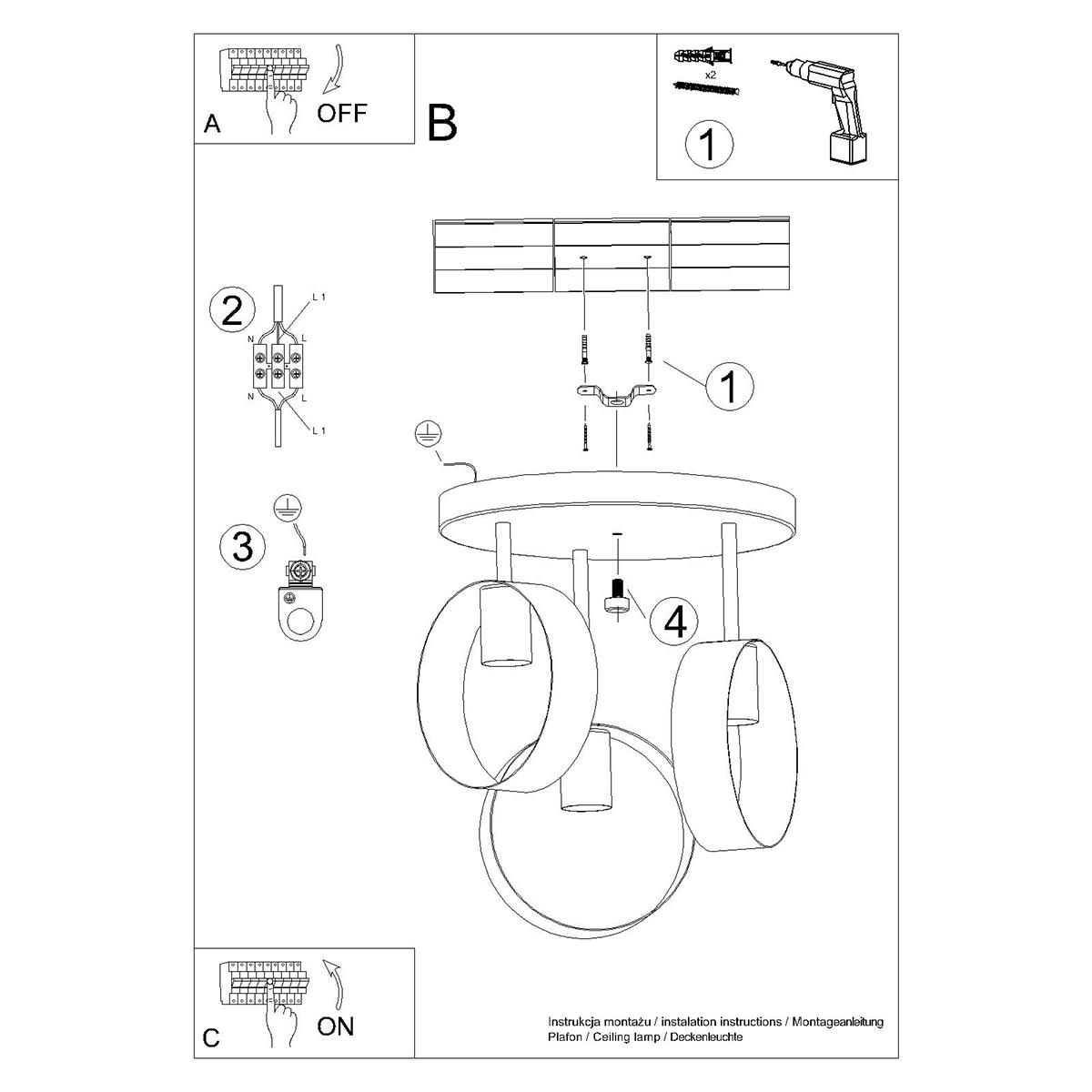 Plafon TITRAN 3 biały 34.5x30x30cm E27 nowoczesna lampa do salonu nr. 6