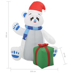 Świąteczny nadmuchiwany miś polarny, LED, 1,8 m - Miniaturka zdjęcia nr 8