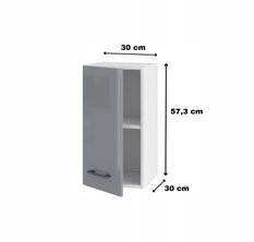 Szafka kuchenna wisząca 30x57x30 cm górna szary akryl połysk do zestawów  - Miniaturka zdjęcia nr 2