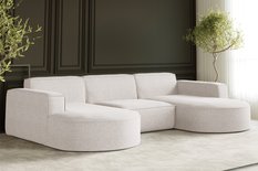 Sofa MODENA STUDIO U 299x78x165 cm w kształcie U bez funkcji spania do salonu NEVE ecru - Miniaturka zdjęcia nr 2