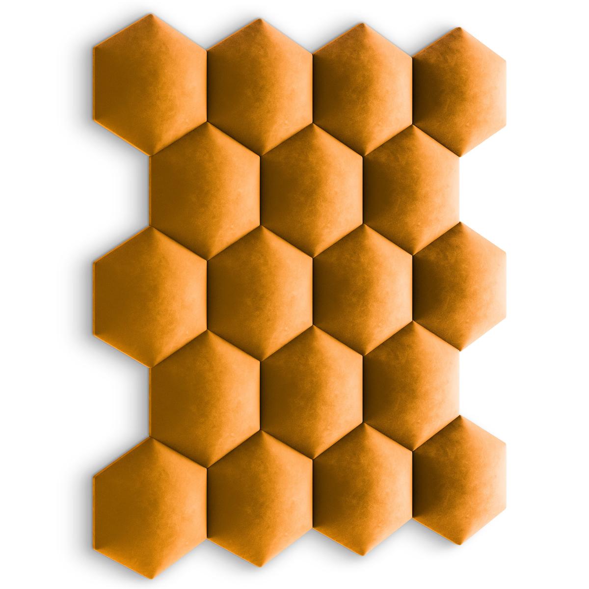Panele tapicerowane 35x40 cm hexagon velvet miodowy nr. 6