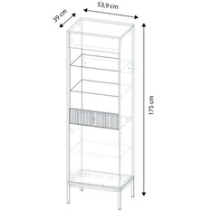 Witryna Maggiore 54x175x39 cm na czarnych nogach biała do salonu i jadalni - Miniaturka zdjęcia nr 7