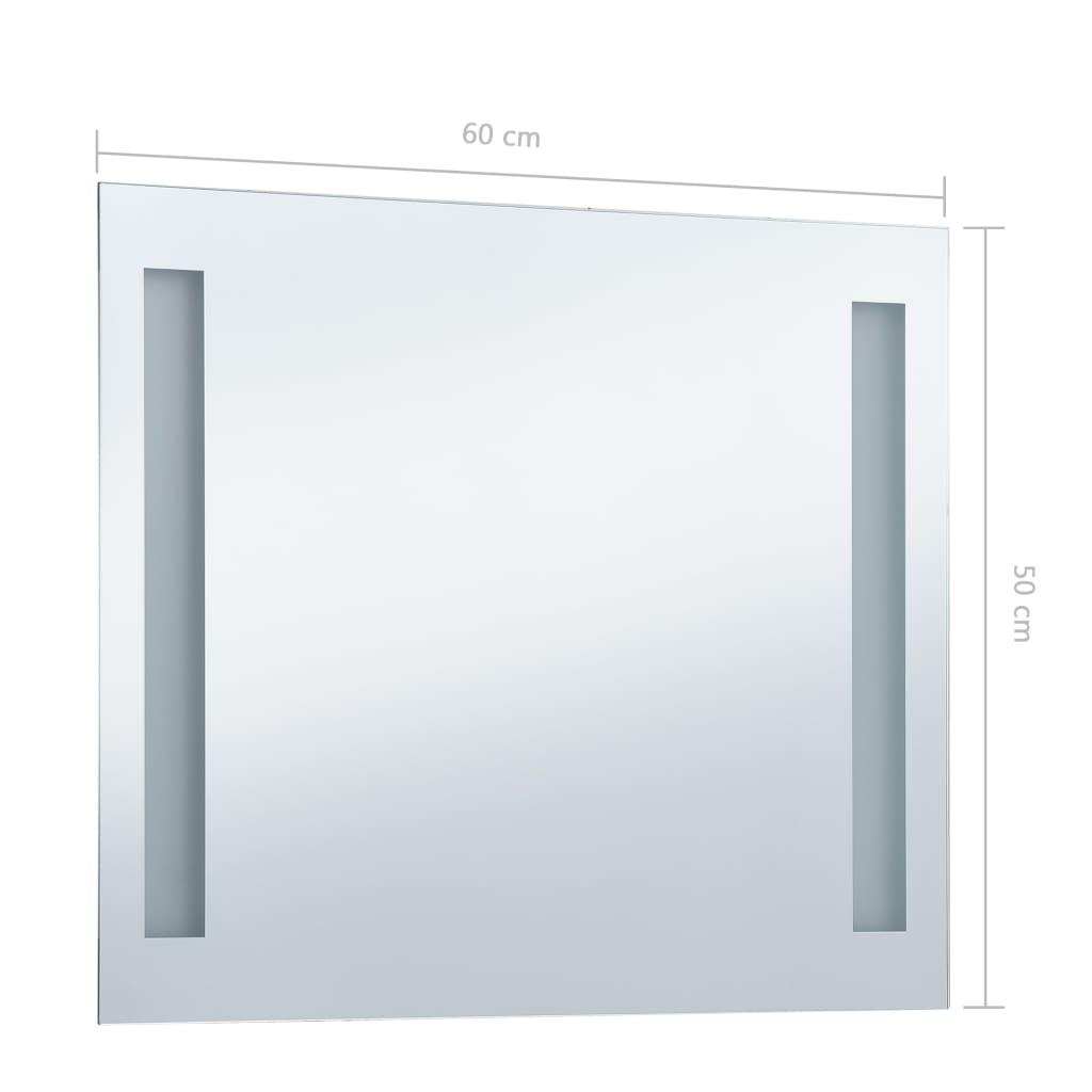 Lustro 60x50 cm do sypialni łazienki ścienne z LED aluminium szklane srebrny  nr. 7