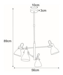 Lampa sufitowa K-8107 KANTI 56x90x56 cm do salonu lub pokoju biały/czarny - Miniaturka zdjęcia nr 3