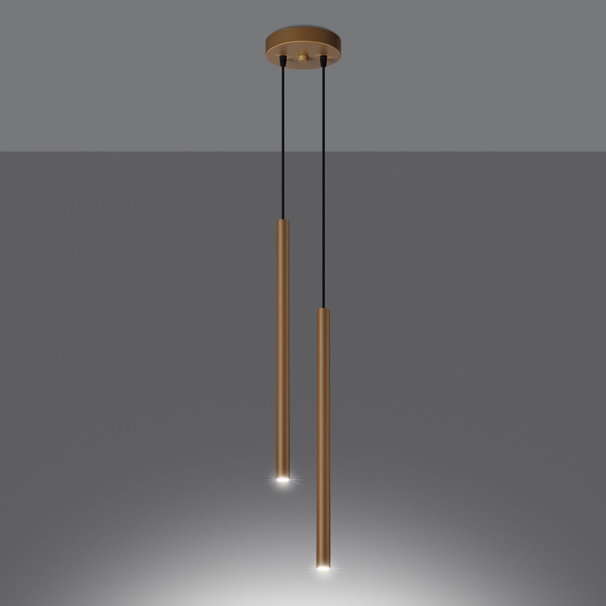 Lampa wisząca PASTELO 2 złota 118x15x15cm nowoczesna G9 do salonu nr. 3